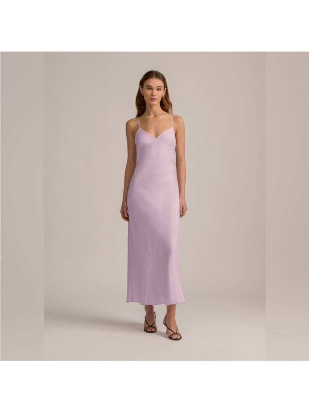 Favorite Daughter Josette Lilac Linen Midi / Maxi Dress with Spaghetti Straps
